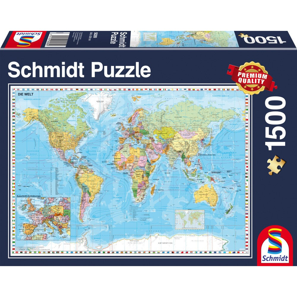 Puzzle Schmidt: mapa del mundo, 1500 piezas