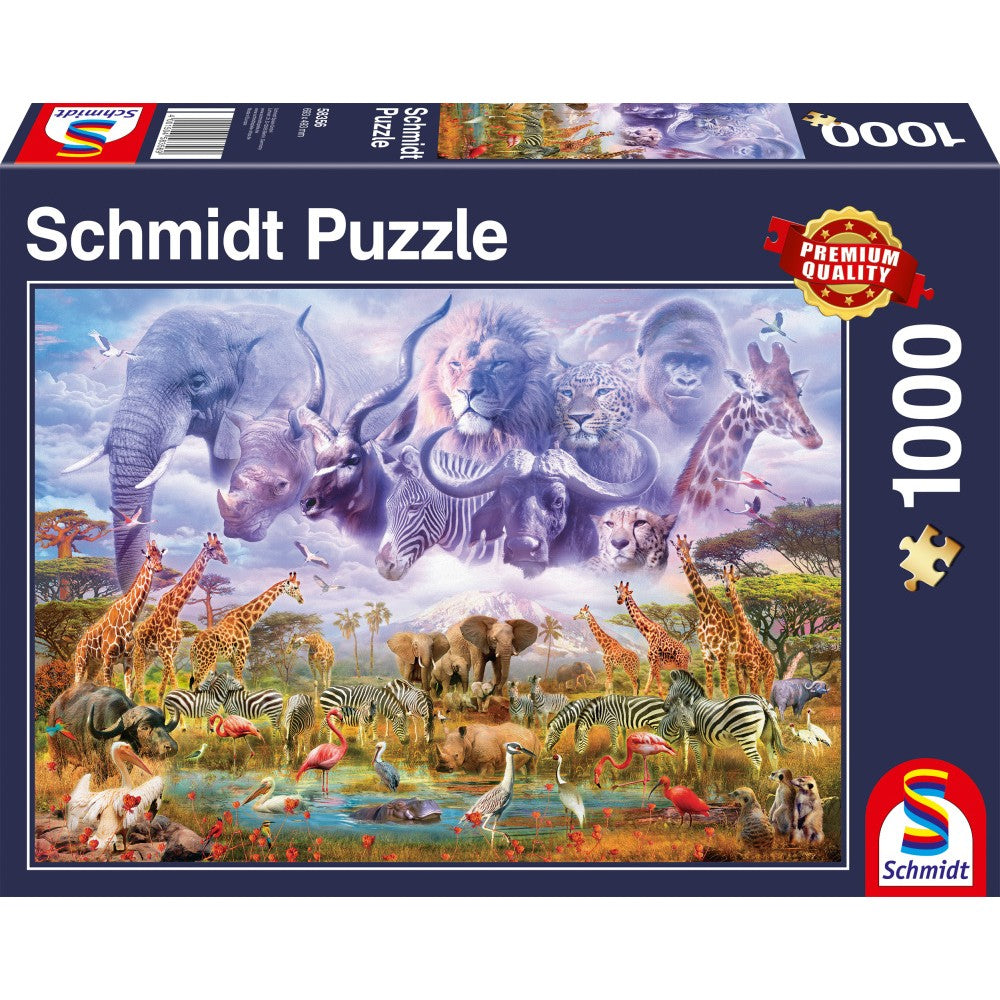 Puzzle Schmidt: Animales en adapat, 1000 piezas