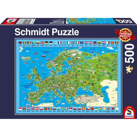 Puzzle Schmidt: Descubre Europa, 500 piezas