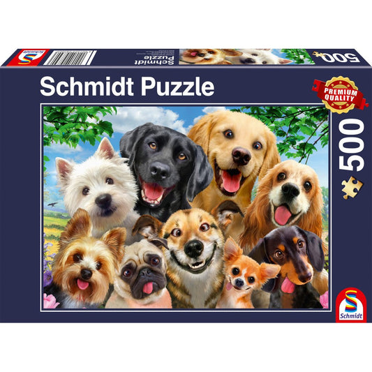 Puzzle Schmidt: Selfies de perros, 500 piezas