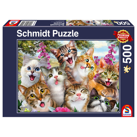 Puzzle Schmidt: Selfies de gatos, 500 piezas