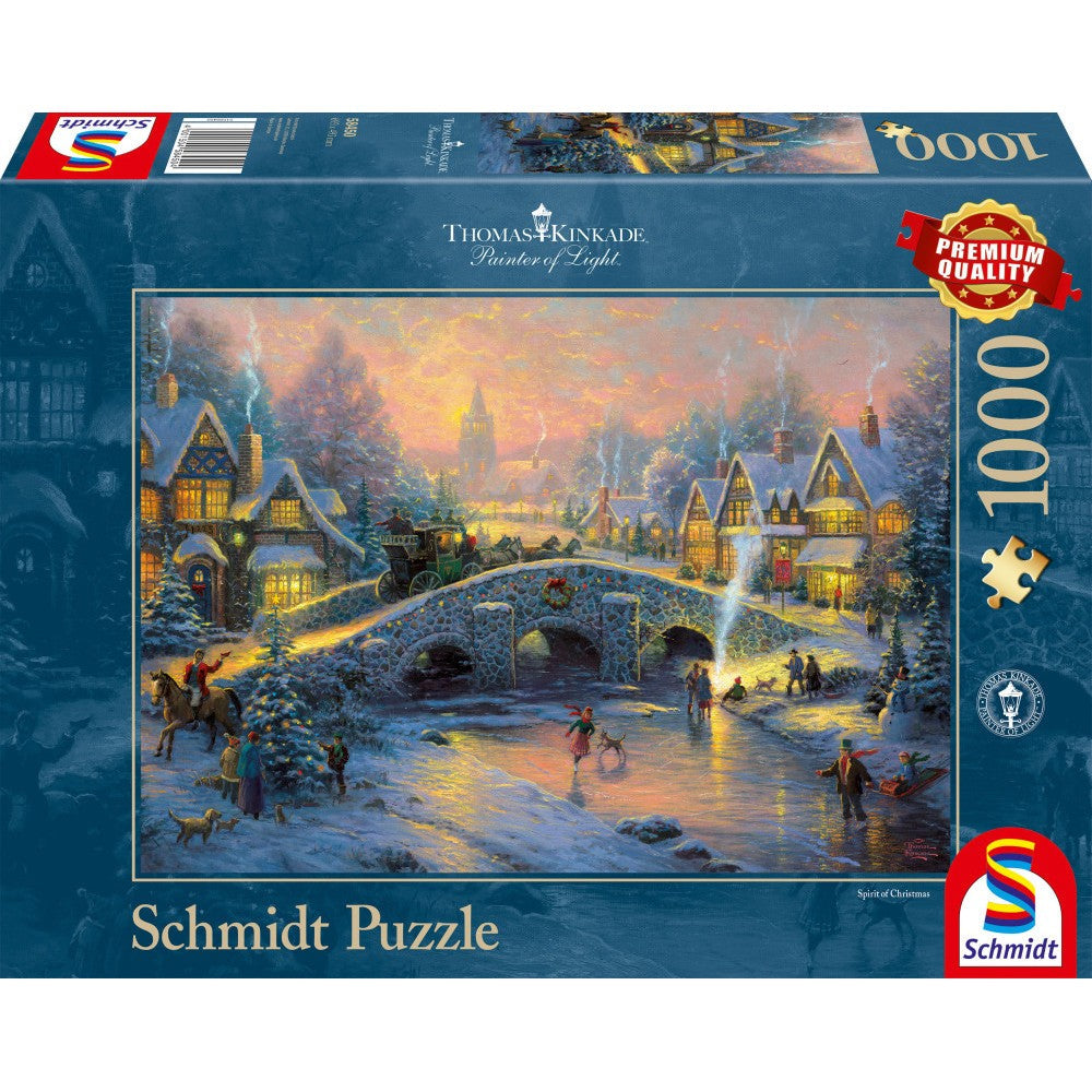 Puzzle Schmidt: Thomas Kinkade - El espíritu de Navidad, 1000 piezas