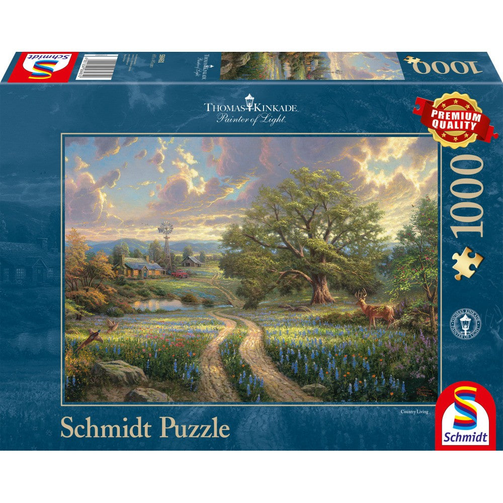 Puzzle Schmidt: Thomas Kinkade - Vida en el campo, 1000 piezas