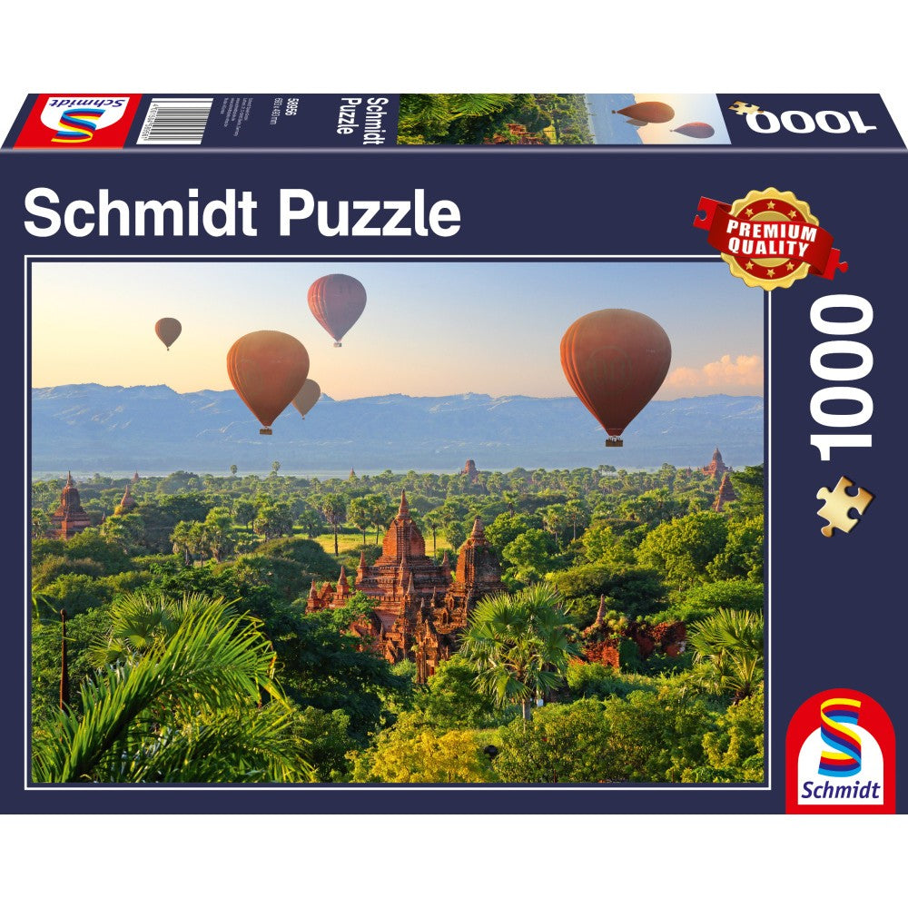 Schmidt puzzle: Hőlégballonok, Mandalay, Mianmar, 1000 db