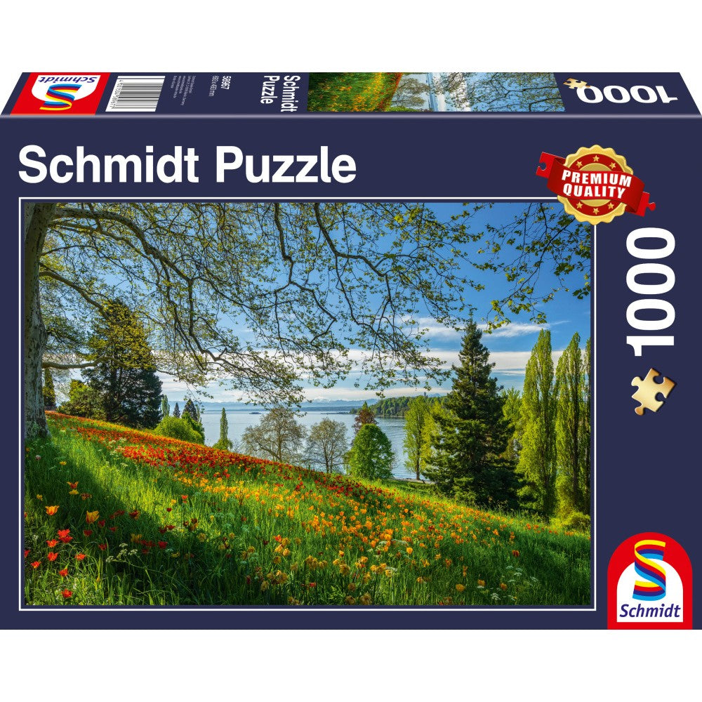 Puzzle Schmidt: Primavera con tulipanes en flor, isla de Mainau, 1000 piezas