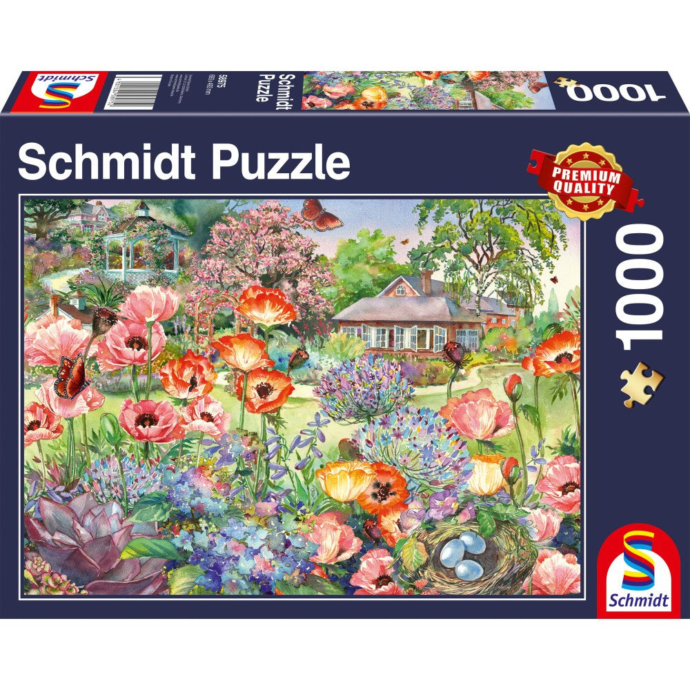 Schmidt puzzle: Virágos kert, 1000 db