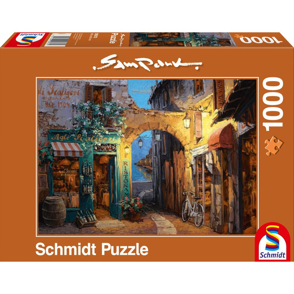 Puzzle Schmidt: Sam Park - Callejón al lago de Como, 1000 piezas