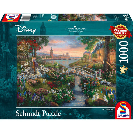 Puzzle Schmidt: Thomas Kinkade - Disney - 101 Dálmatas, 1000 piezas