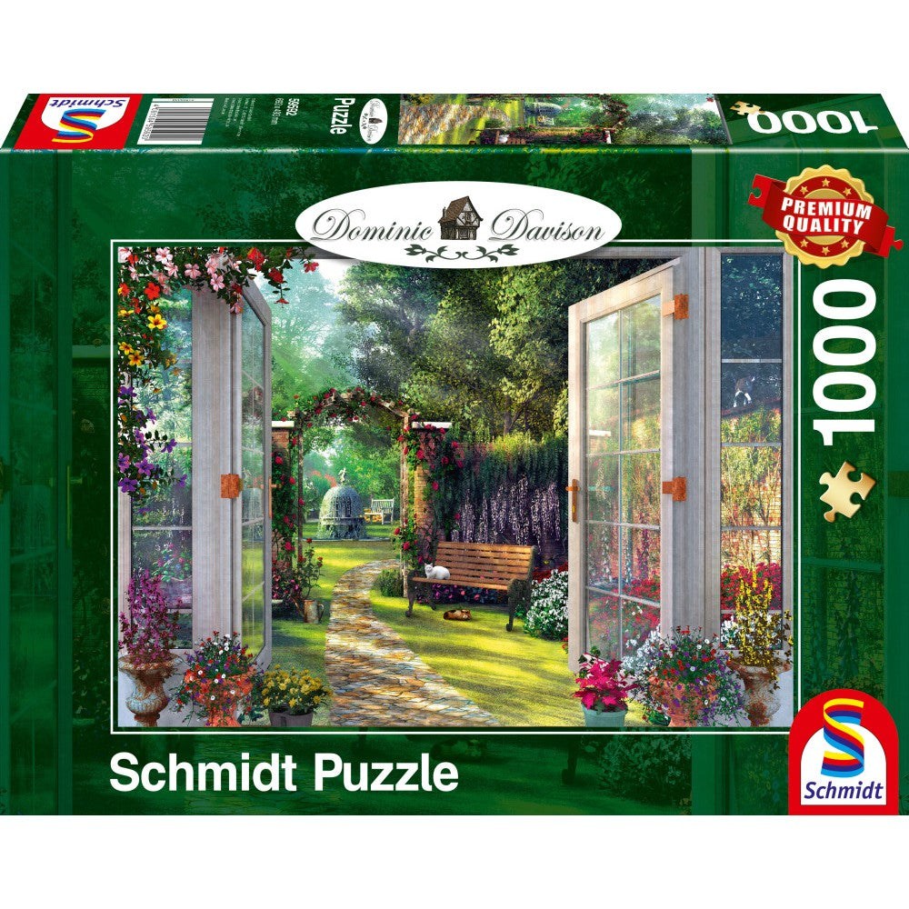 Puzzle Schmidt: Dominic Davison - Vista del encantador jardín, 1000 piezas