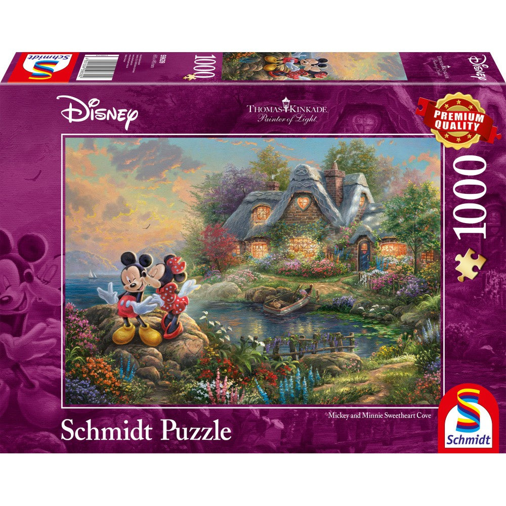 Puzzle Schmidt: Thomas Kinkade - Disney - Amantes de Mickey y Minnie, 1000 piezas