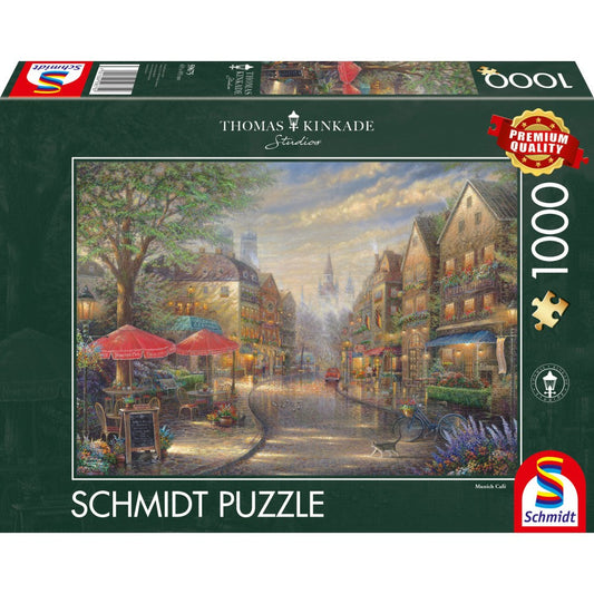 Puzzle Schmidt: Thomas Kinkade - Café en Múnich, 1000 piezas