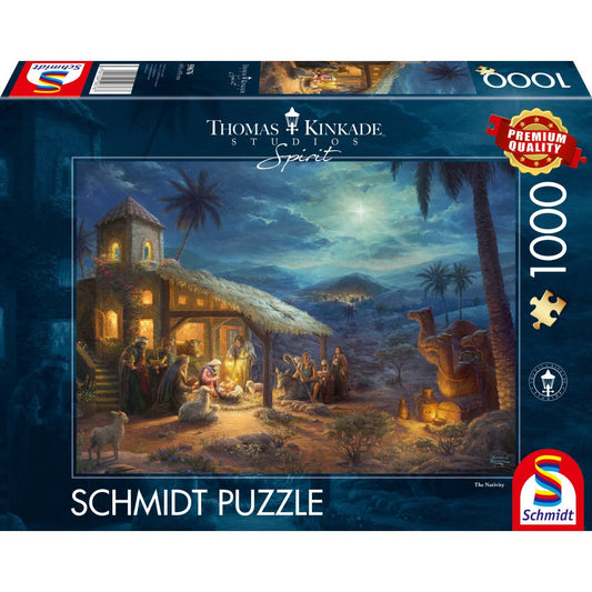 Puzzle Schmidt: Thomas Kinkade - Espíritu - Nacimiento de Jesús, 1000 piezas