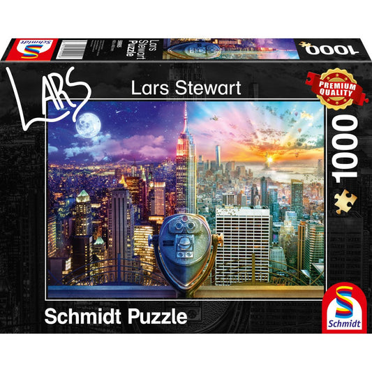 Schmidt puzzle: Lars Stewart - Night and Day: New York, 1000 pieces