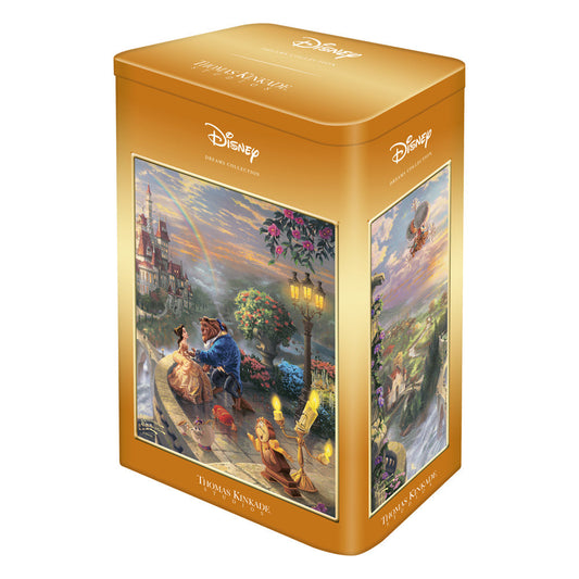 Puzzle Schmidt: Thomas Kinkade - Disney - - La Bella y la Bestia enamorándose, 500 piezas, caja de metal