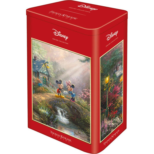 Puzzle Schmidt: Thomas Kinkade - Disney - Mickey y Minnie, caja de metal, 500 piezas