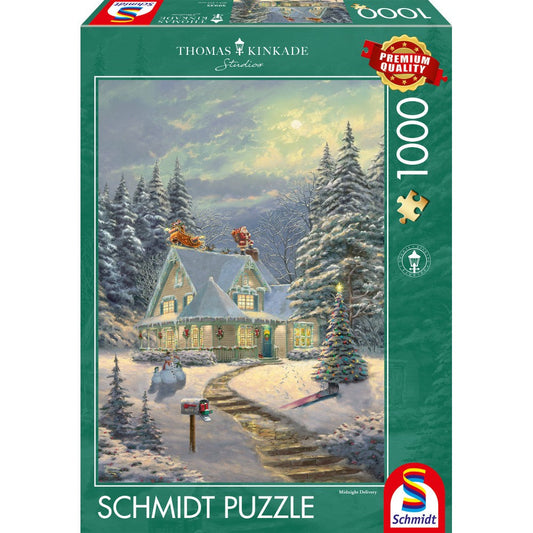 Puzzle Schmidt: Thomas Kinkade - En Nochebuena, 1000 piezas