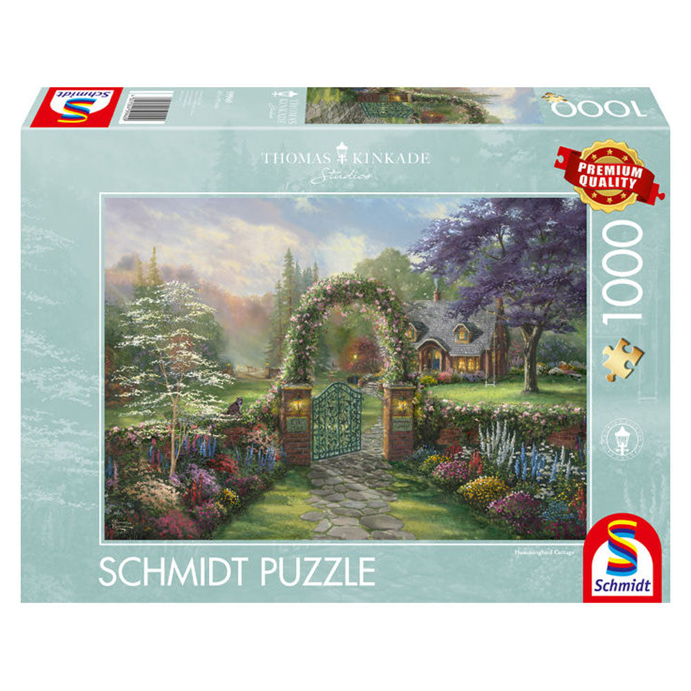 Puzzle Schmidt: Thomas Kinkade- Cabaña Colibrí, 1000 piezas