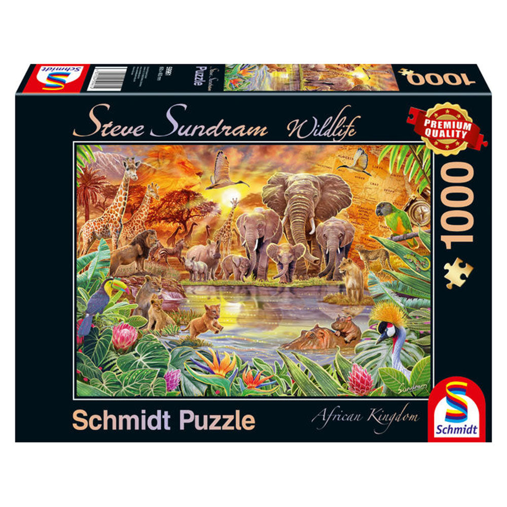 Puzzle Schmidt: Steve Sundram - Animales salvajes de África, 1000 piezas