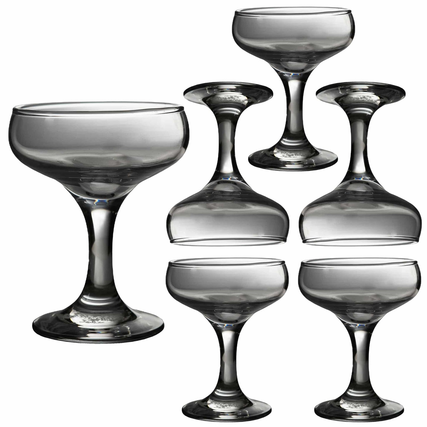 Set of 6 glasses of 155 ml with glass legs, Cesiro