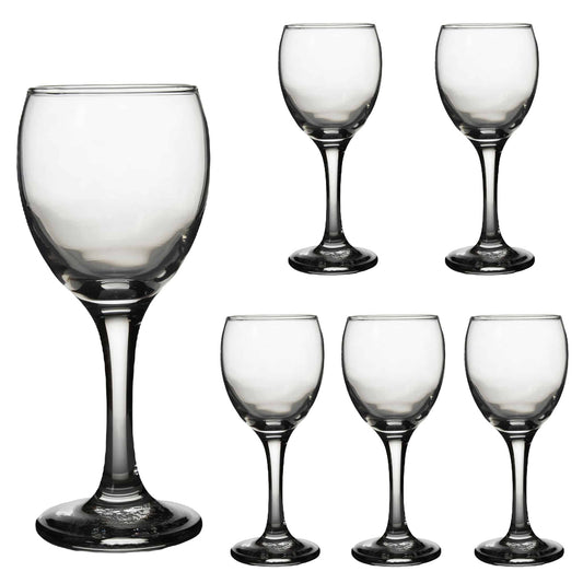 Set of 6 glasses of 180 ml with glass feet, Cesiro