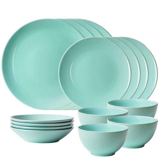 Tellerset 16-teilig, für 4 Personen, Peppermint, Cesiro, Verde Menta Glossy