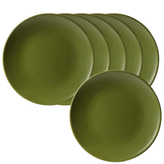 6 db-os 20 cm-es desszerttányér szett, Mat olive Green színben