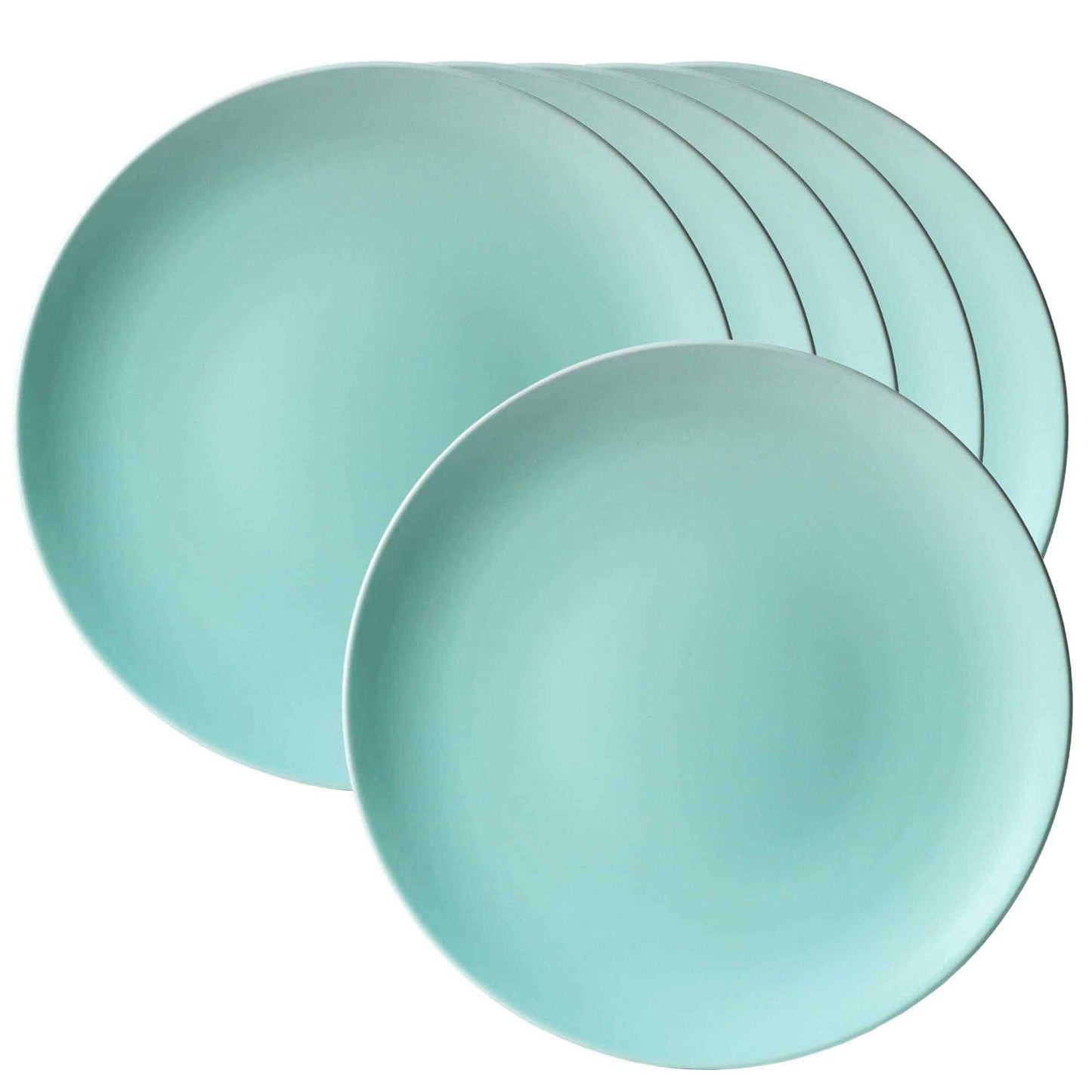 Set of 6 flat plates Mint Green Mat, 27 cm