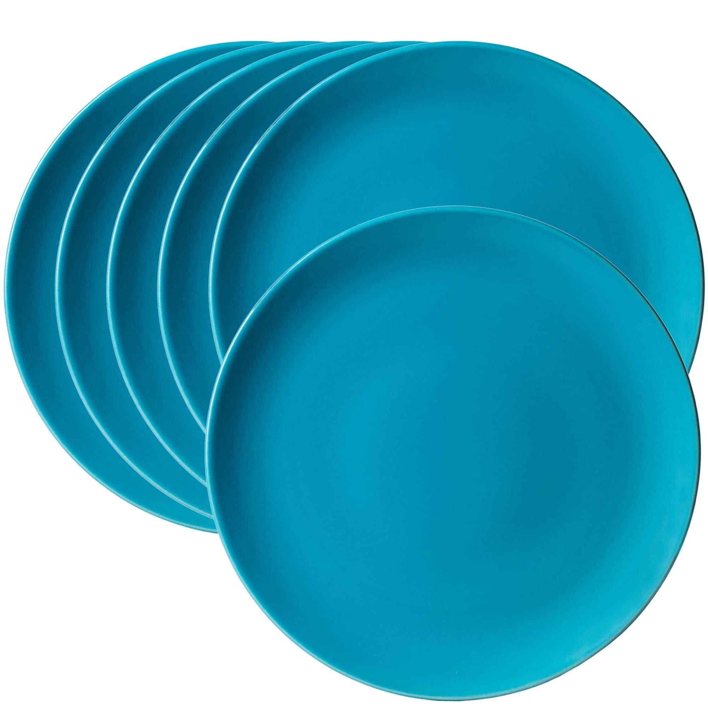 Set 6 piatti piani Lagoon Blue Mat, 27 cm