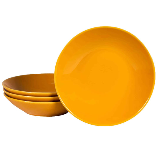 Juego de 4 platos hondos Rumen Amarillo, 21 cm