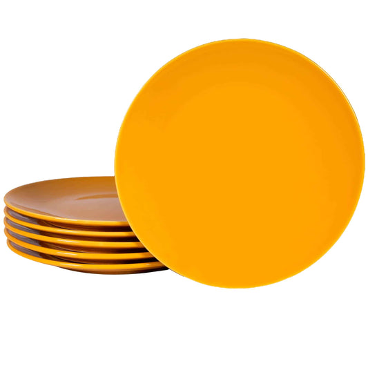 Set of 6 Romanian Yellow dessert plates, 20 cm