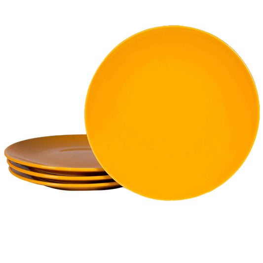 Juego de 4 platos de postre 20 cm amarillo rumano