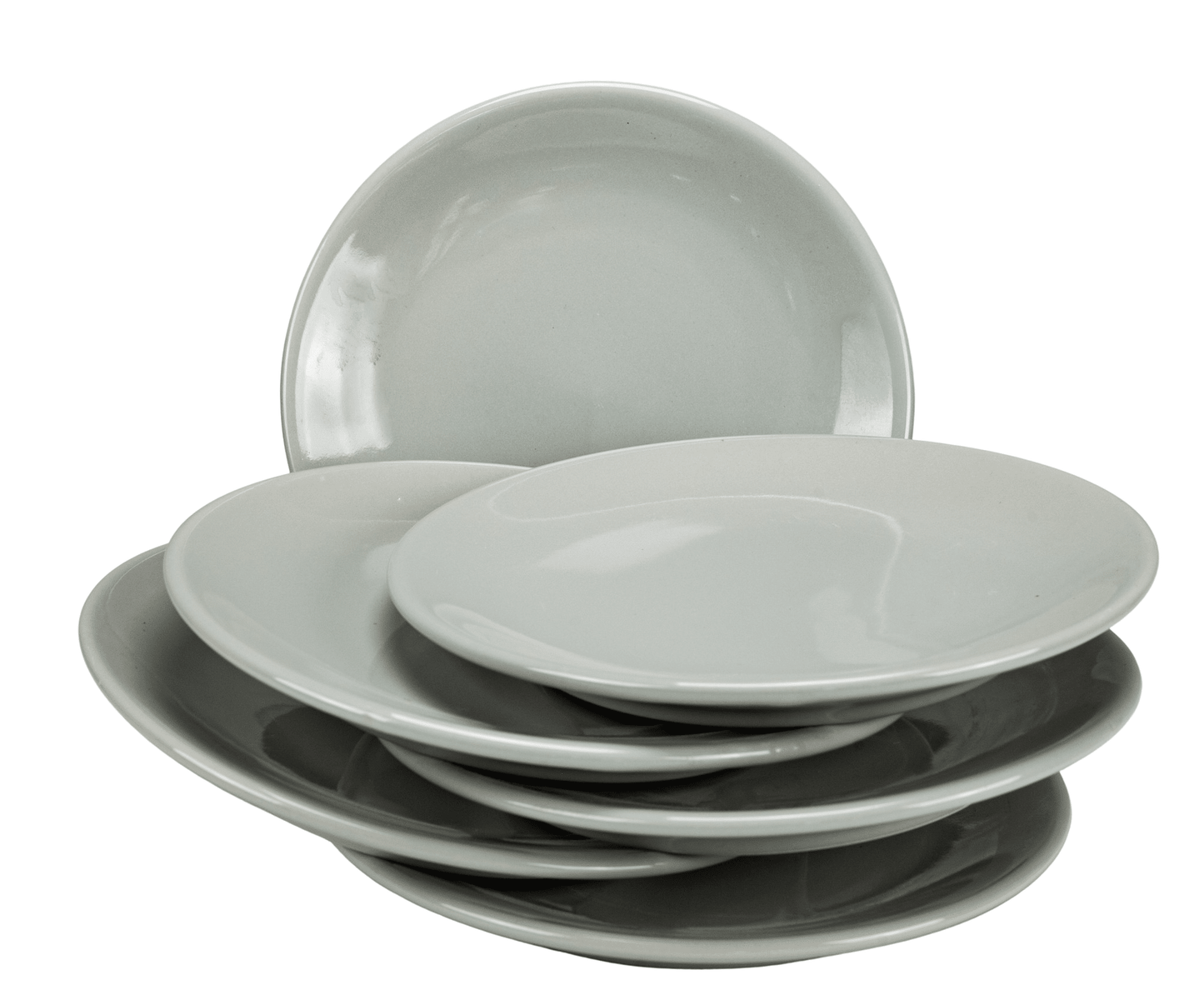 Set mit 6 Desserttellern Silbergrau, 20 cm