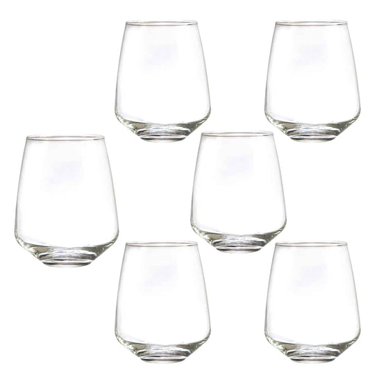 Set of 6 glass glasses of 350 ml, Cesiro