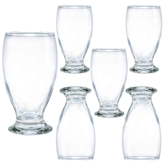 Set 6 bicchieri a stelo piccolo in vetro da 280 ml, Cesiro