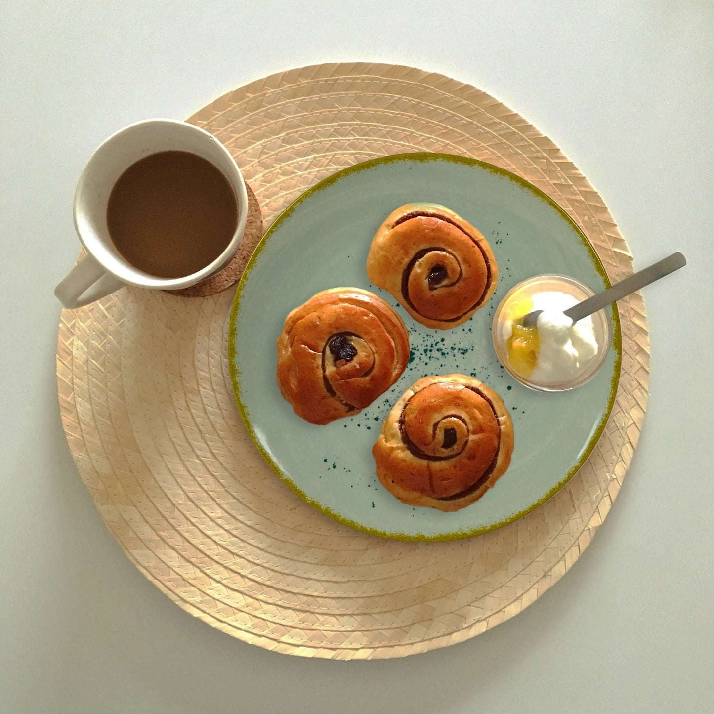 Plate set 12 pieces, for 4 people, Light Pistachio, Cesiro, Pastel Green