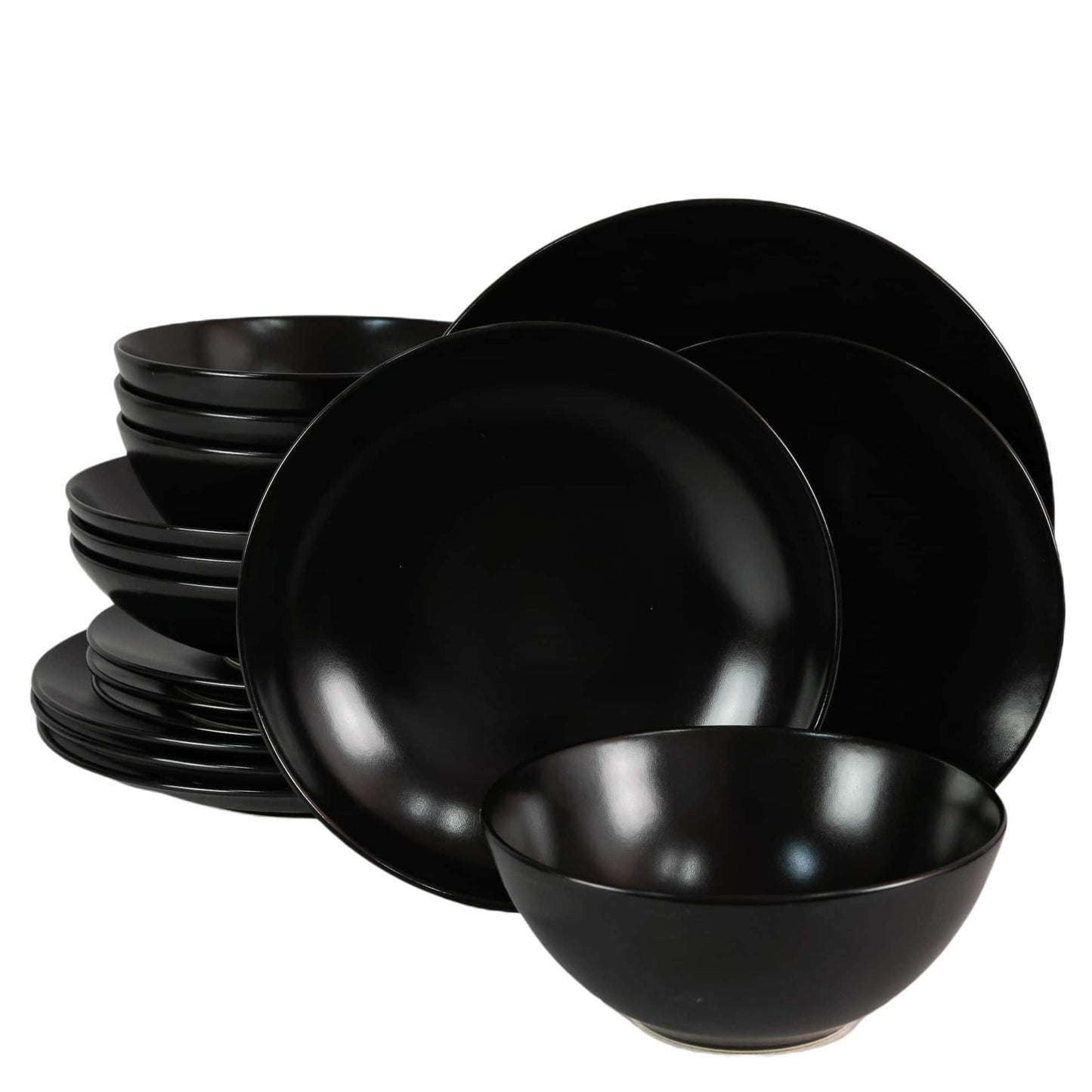 Plate set 16 pieces, for 4 people, Night, Cesiro, Matt Black