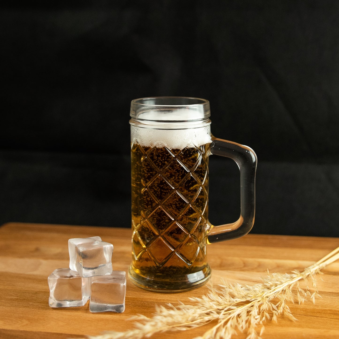 Set of 6 glasses made of glass with a relief pattern of 300 ml, Cesiro