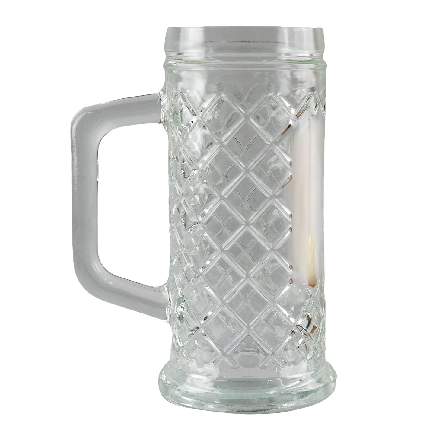 Set of 6 glass mugs with embossed pattern, Cesiro, 400 ml