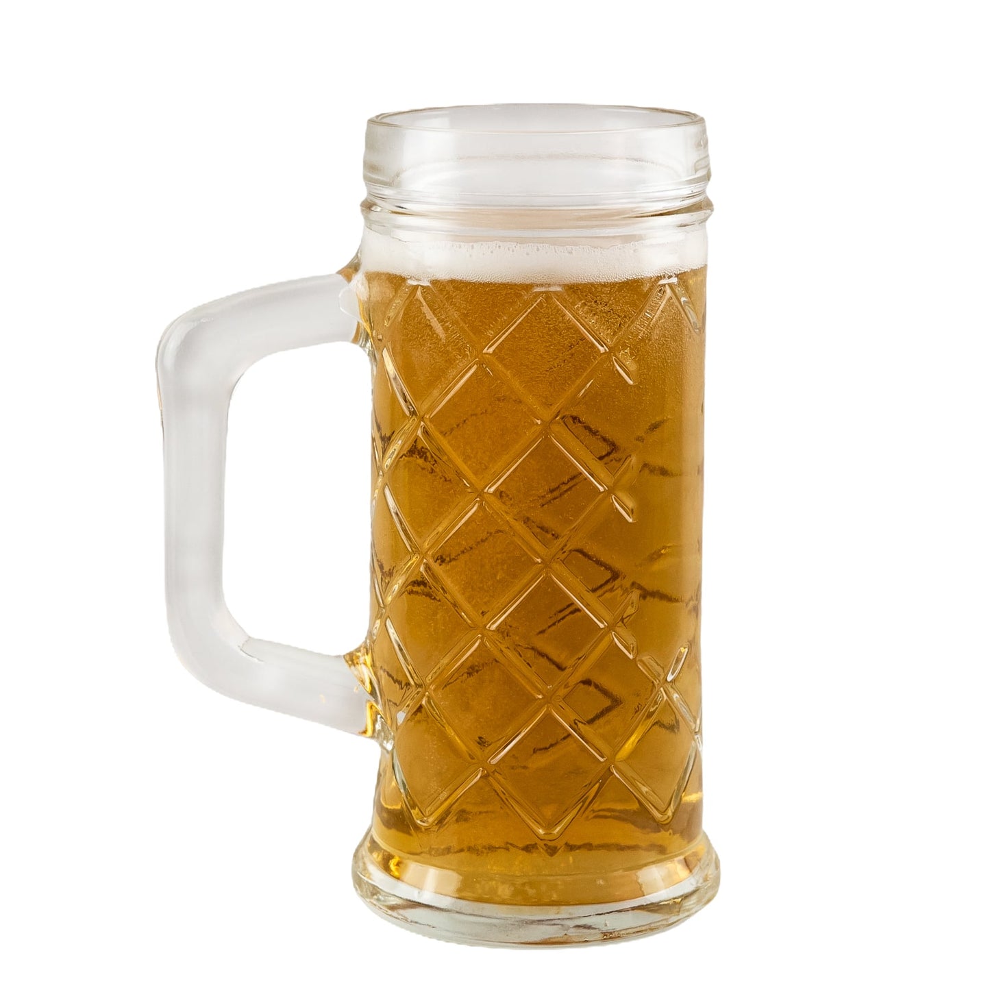 Set of 6 glass mugs with embossed pattern, Cesiro, 400 ml