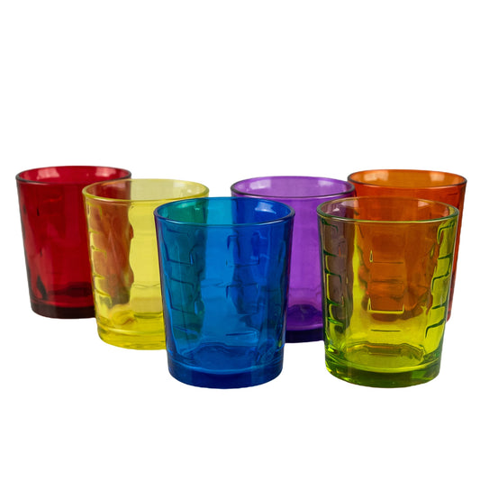 Set of 6 colored glass glasses of 155 ml Cesiro