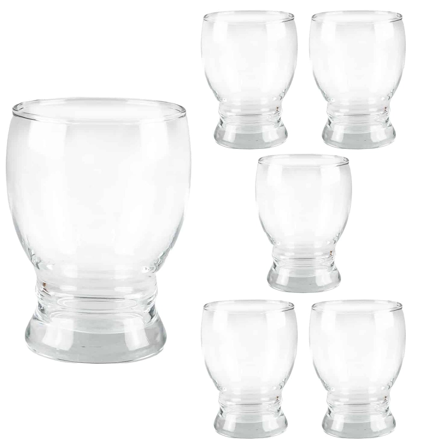 Set 6 bicchieri da 290 ml con piedini in vetro, Cesiro