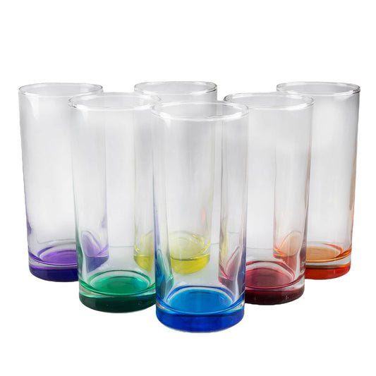 Set of 6 colored glass glasses of 270 ml, Cesiro