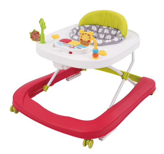 Girello pieghevole 2 in 1, Ruote in silicone, Freno, Giochi, Altezza regolabile, Età 6-18 mesi, JOLLY KIDS, JK 1508 VRD