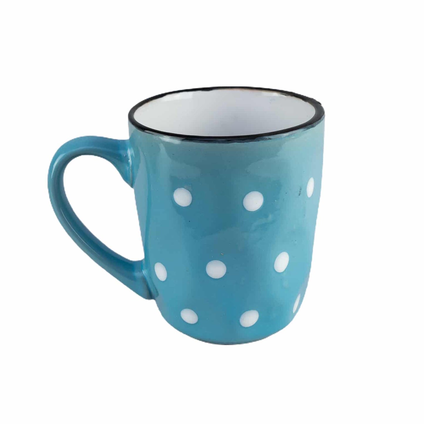 Tazza blu, 200 ml, con puntini bianchi