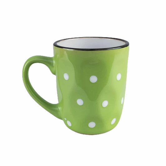 Tazza verde con pois bianchi, 200 ml