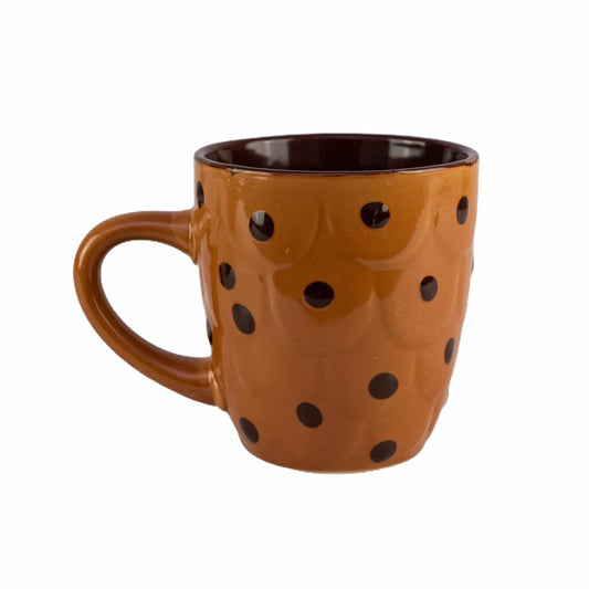 Tazza a pois marrone caramello, 200 ml