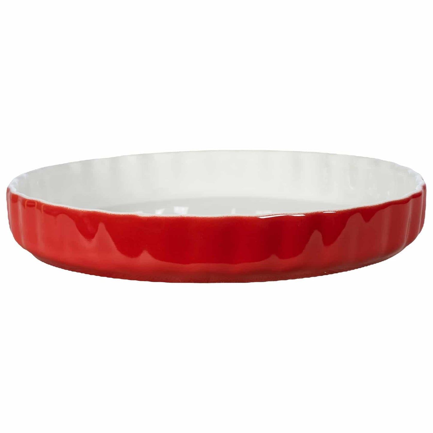 Heat-resistant pot 28 X 4.5 cm, White/Red