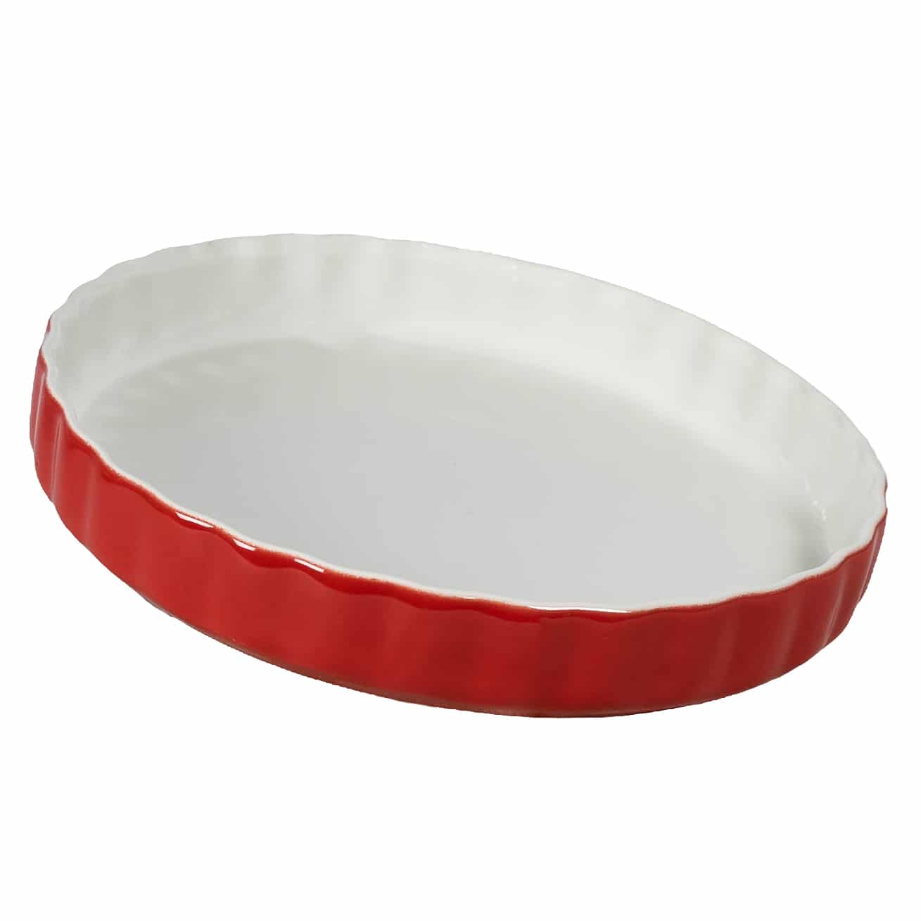 Heat-resistant pot 28 X 4.5 cm, White/Red