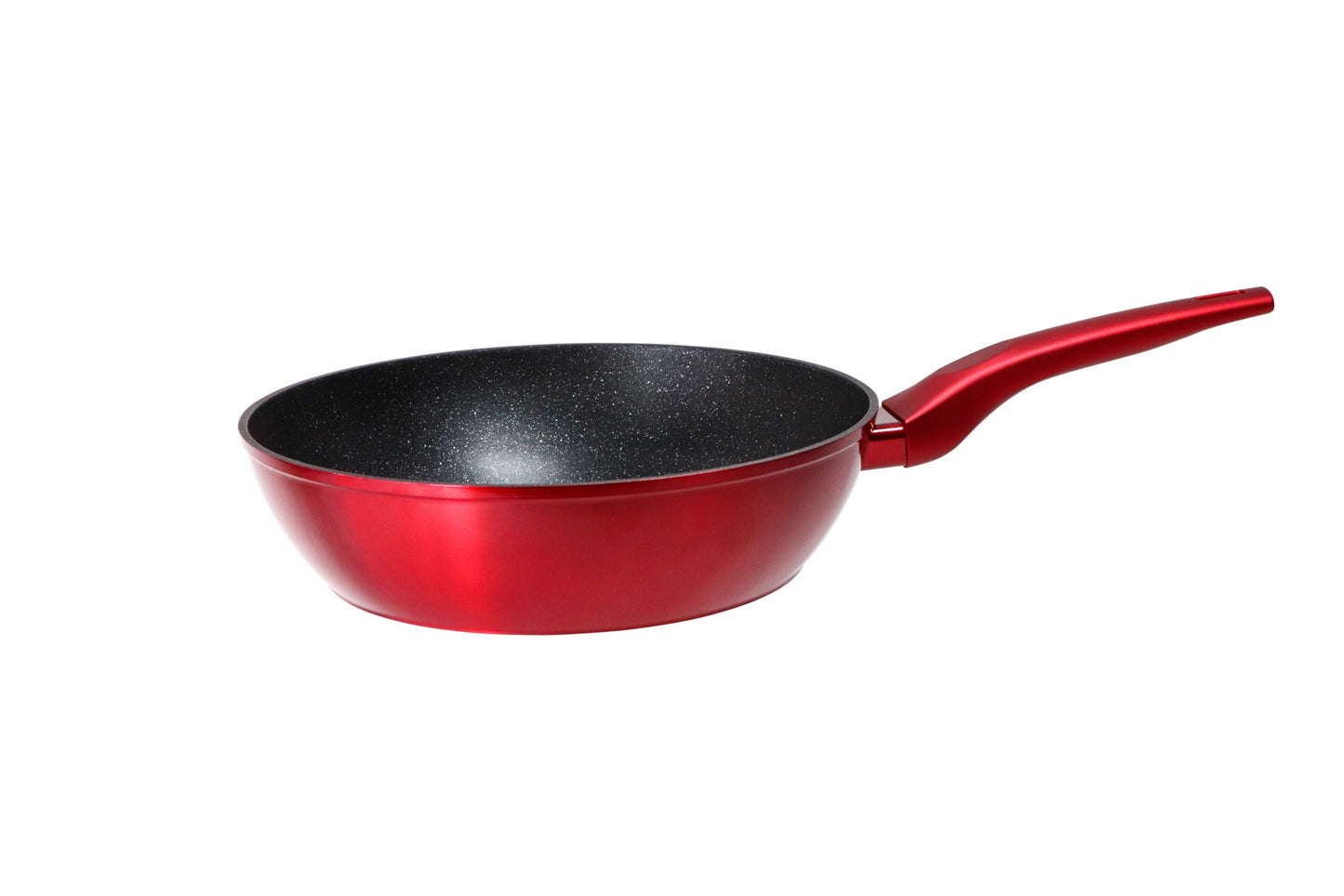 Wok serpenyő, öntött alumínium, márványozott tapadásmentes belső, fém talp indukciós főzőlaphoz, 28 cm, Grunberg GR5328