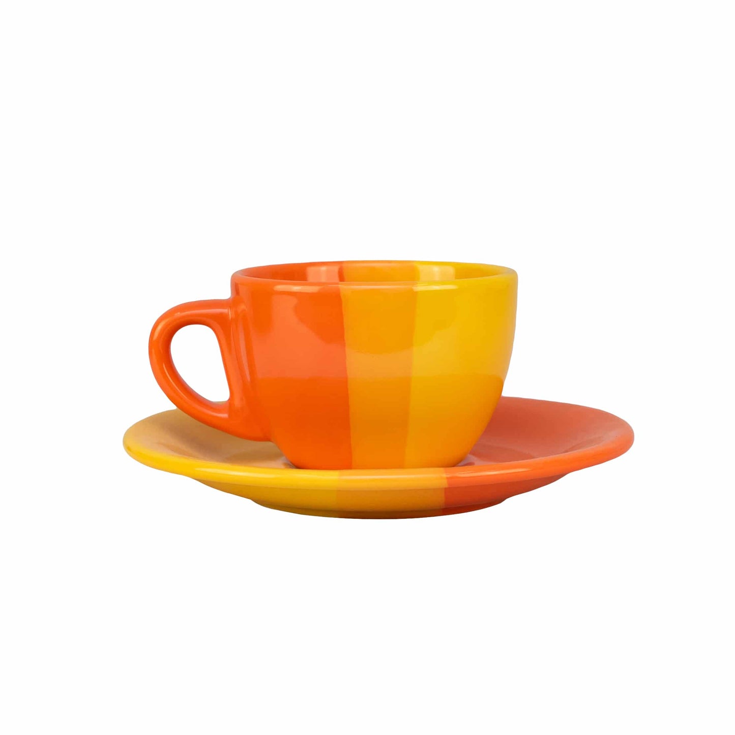 Tazzina caffè con piattino 150 ml Arancio/Giallo